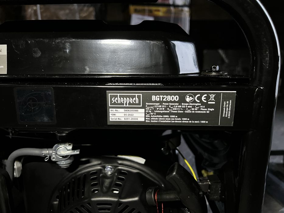 Бензиновий генератор 2.5Кв Scheppach BGT2800 Німецький виробник Новий!