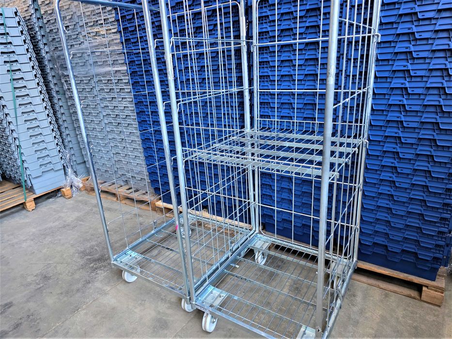 Wózek Kosz Magazynowy Transportowy Kurierski Siatkowy Rollkontener