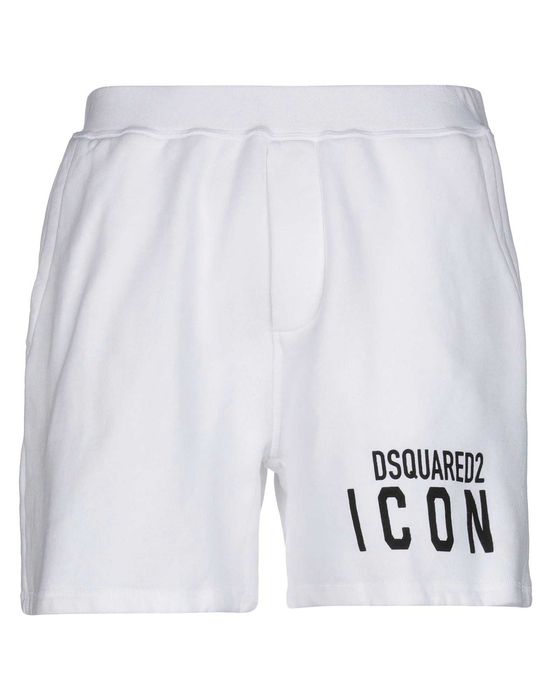 Dsquared2 ICON logo prints shorts białe spodenki bawełniane w rozmiarze L 100% oryginal