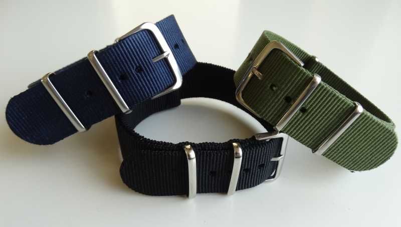 Pasek nylonowy NATO do zegarka szerokość 18mm 20mm 22mm 24mm  strap