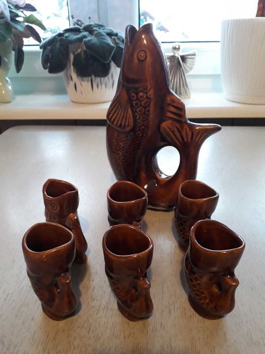 Karafki ceramiczne Mirostowice Ryby 2 KOMPLETY
