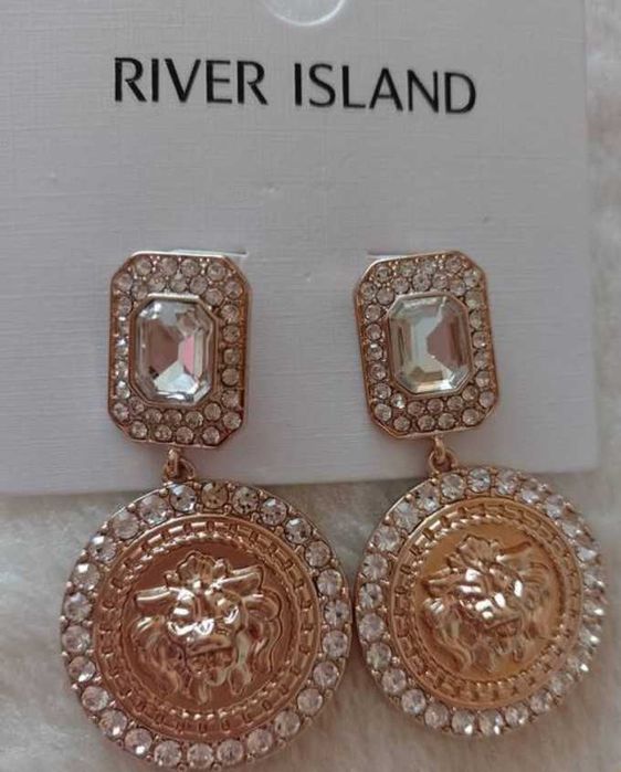 RIVER ISLAND/Bogato zdobione kolczyki wieczorowe z Londynu, NOWE