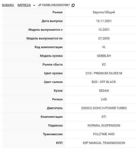 Subaru Impreza WRX STI 2002