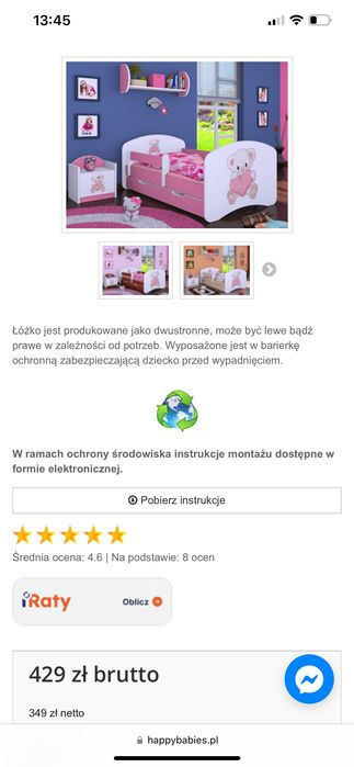 Łóżko dziecięce 70x140