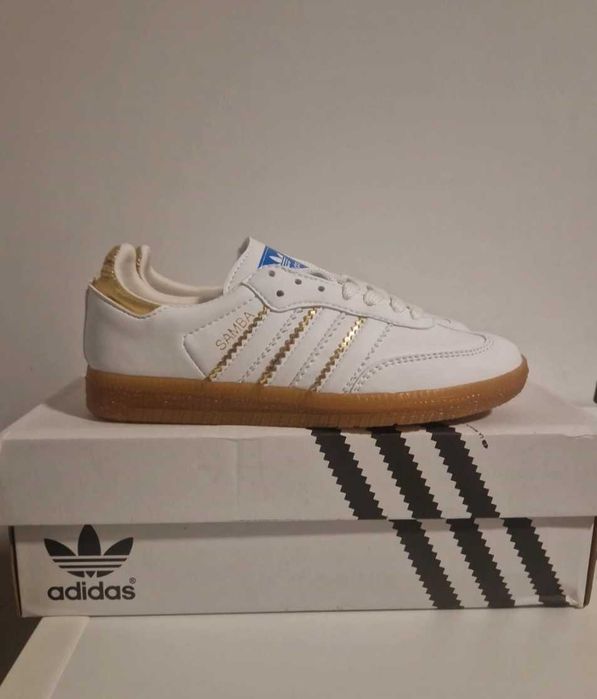 Adidas Samba Branco Dourado