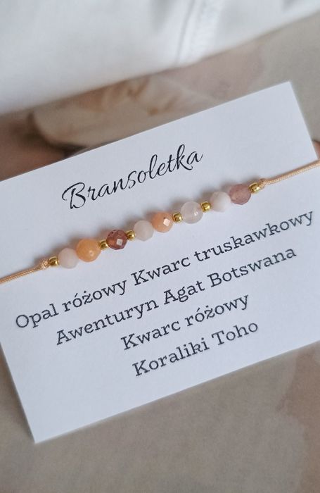 Bransoletka kamienie naturalne opal kwarc awenturyn