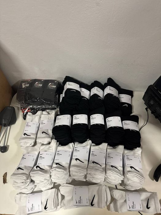 Skarpety Wysokie Białe Czarne Nike 3 pak