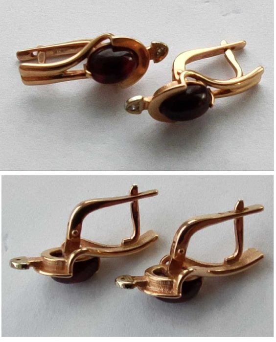 Набір золотих виробів Каблучка Сережки Підвіска вставка Гранат+Діамант