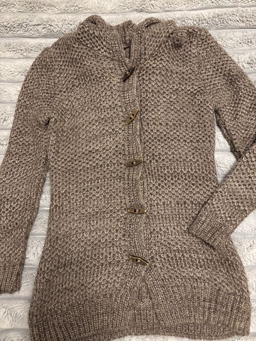 Женский кардиган шерстяной,жіночій кардиган вʼязка шерсть коричневий
