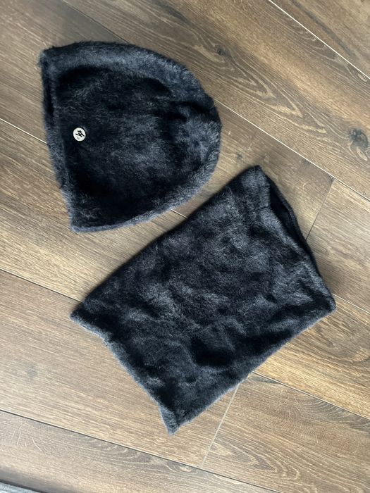 Komplet czapka komin czarny damska jak nowa uni