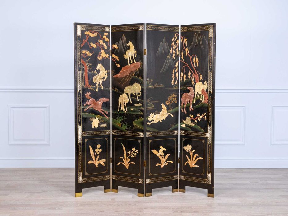Вінтажна ширма Шинуазрі, ширма у східному стилі