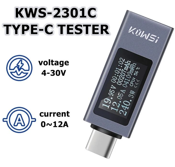 Энергомер. Тестер. Type-C Model KWS 2301C