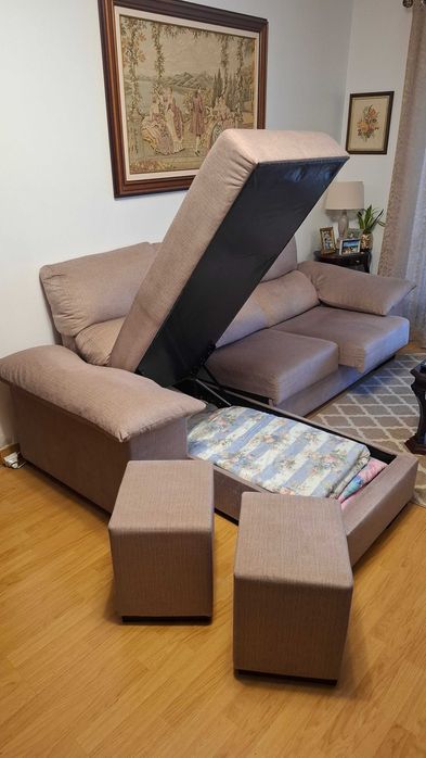 Sofá chaise longue  Bege