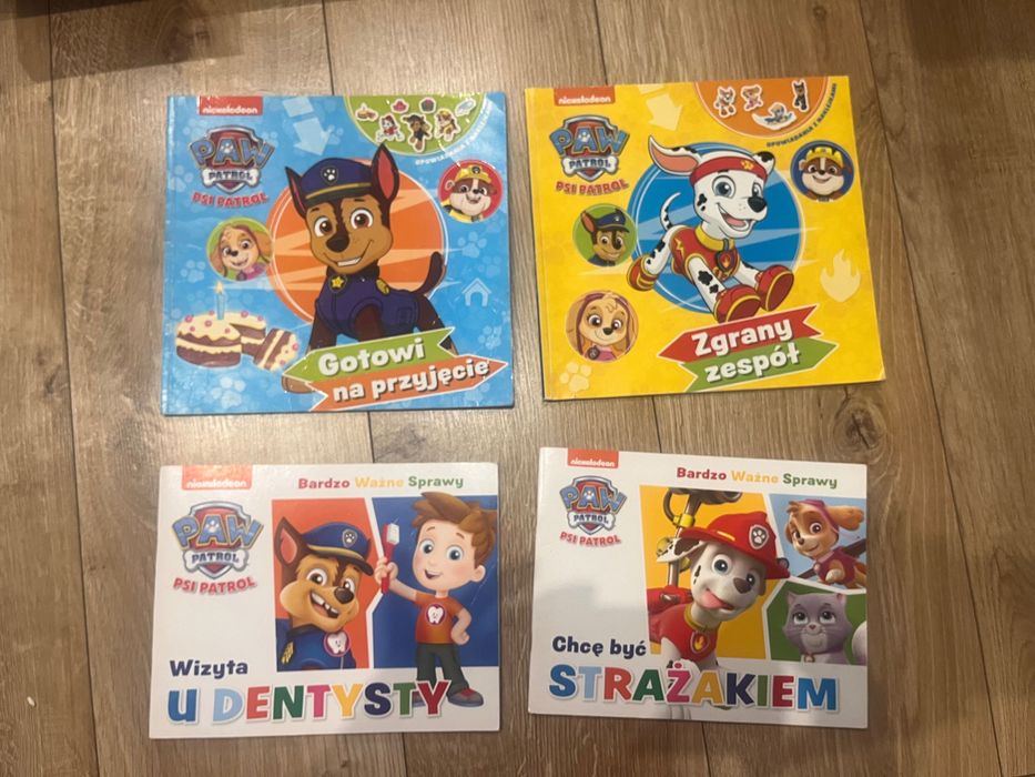 Psi Patrol: puzzle, gry, książki - duży zestaw