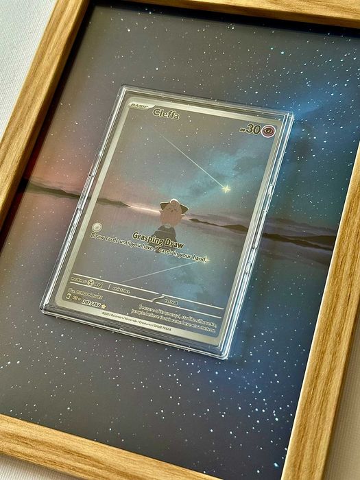 Pokémon Frame Ramka Natural – Cleffa OBF 202 - NO CARD ! | extendet art | 13x18 | UV Protect
