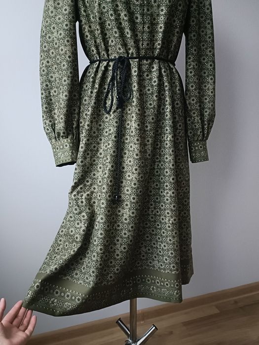 Sukienka damska midi boho w print retro vintage M 38