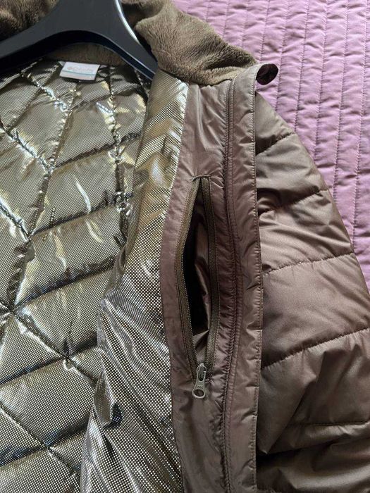 Куртка жіноча зимова Columbia, розмір L, колір хакі, omni-heat.