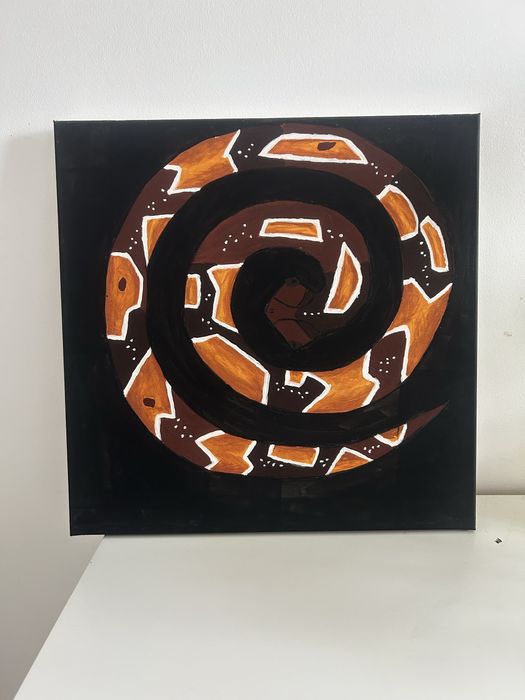 Obraz akryl akrylowy recznie malowany wąż 50 x 50 cm