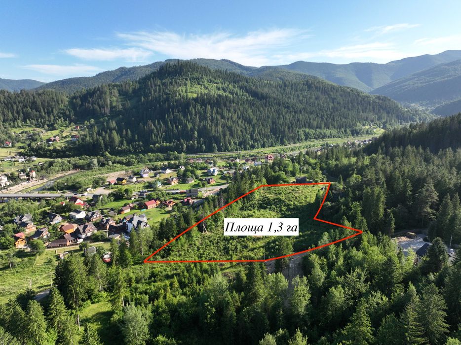 Земельна ділянка 130 соток, м.Яремче (Хижки), поділ від 0,10 га