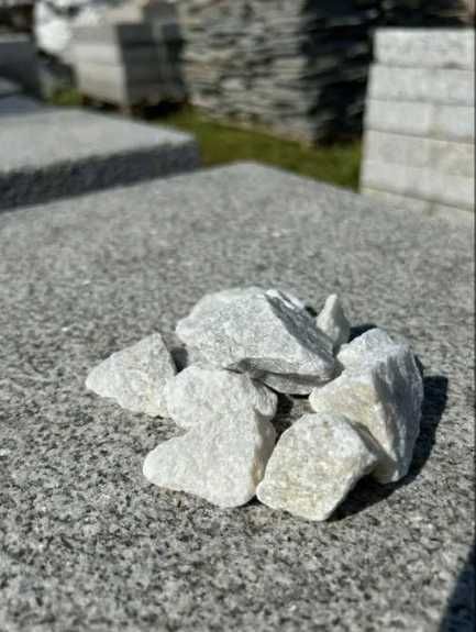 Kamień Ozdobny Grys Kryształowy Biały Ogród Akwarium Donice Opaska