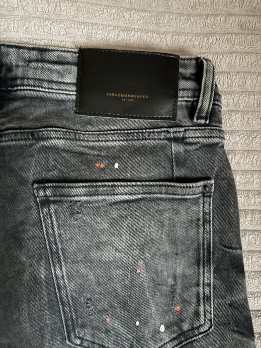 Джинси zara ripped skinny fit з потертостями та плямами фарби S usa 30