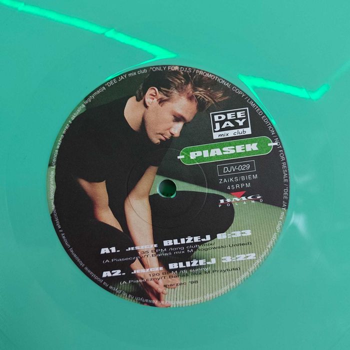 Płyta Winylowa Piasek Andrzej Piaseczny-Jeszcze Bliżej Unikat Limited Edytion 12"Maxi-Single,Green,Promo,Mint 1998 Dee Jay Mix Club DJV-029 Rarytas !