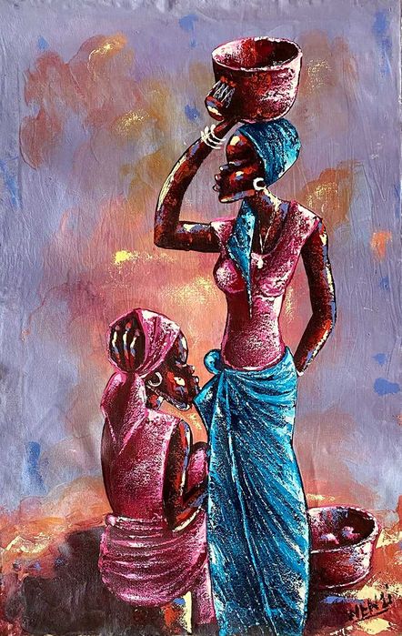 Pintura africana a óleo