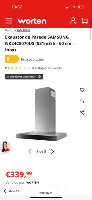 Exaustor samsung NOVO