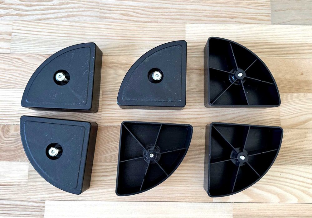 Noga półokrągła nogi plastikowe narożnik łóżko szafka 6 sztuk