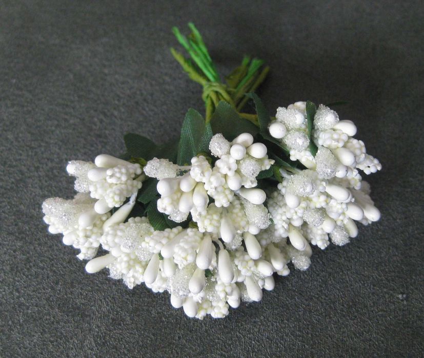 Conjunto de 2 Ramos de Flores Brancas Miniatura NOVOS
