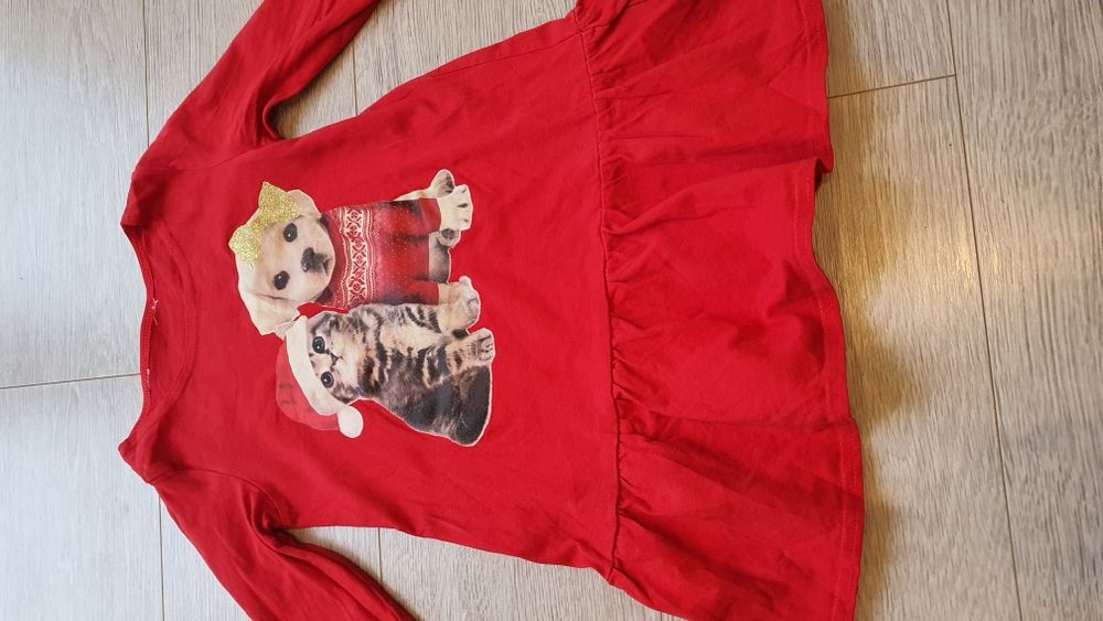 Tunika czerwona długi rękaw