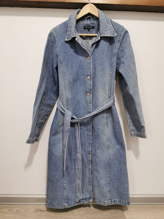 Płaszcz damski jeansowy 40 L, super stan