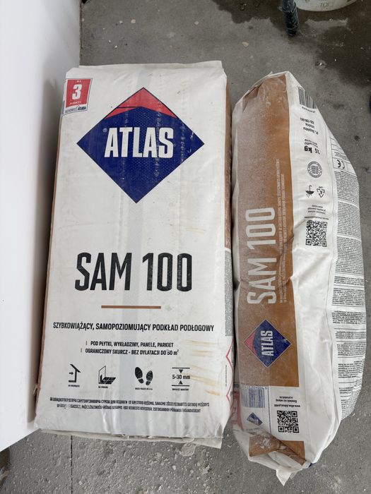 Atlas SAM 100 25kg - Szybkowiążący, samopoziomujący podkład podłogowy