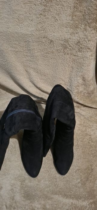 Жіночі  ботфорди натуральна замша та кожані