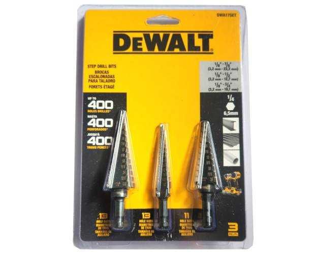 Набір з 3 ударних ступінчатих сверл по металу 3.2-22.2 мм DeWALT