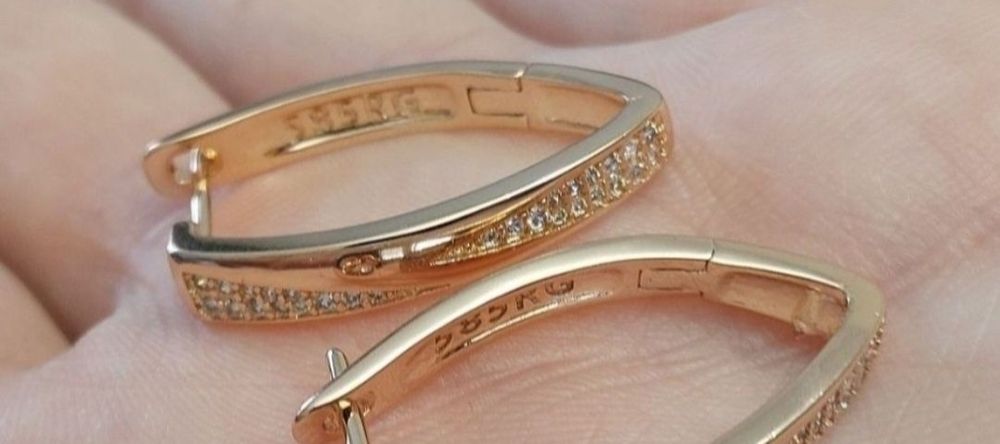 Kolczyki Różowe złoto 585