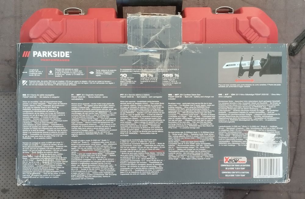 Serra Sabre / Serrote Parkside Performance 20V nova