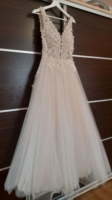 Suknia Ślubna Laura S/M brokatowa