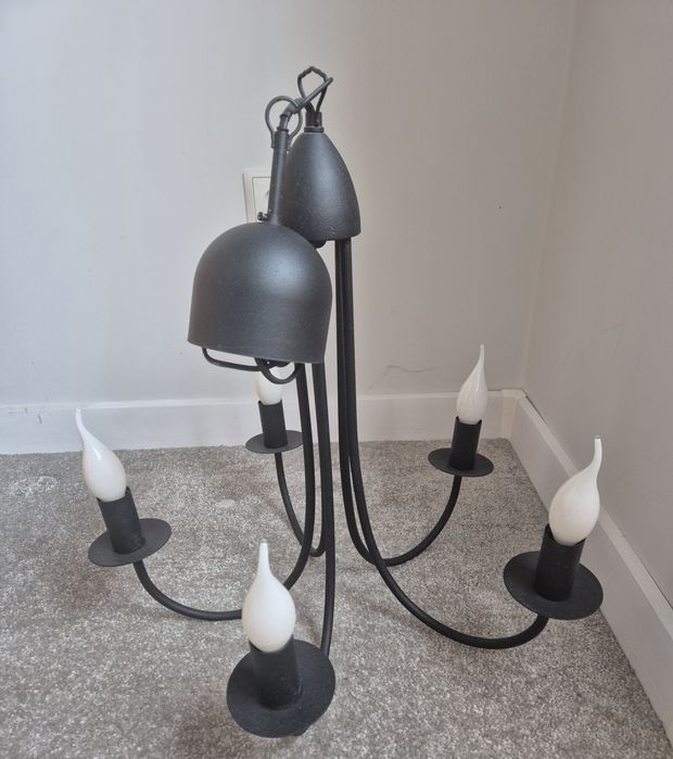 Żyrandol lampa sufitowa świecznik czarna