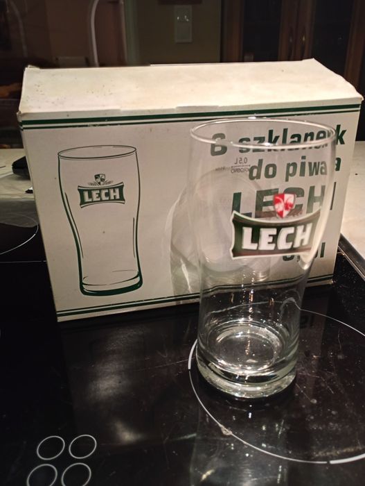 NOWE Oryginalne Szklanki do Piwa Lech 500ml (6 sztuk) w Kartoniku!