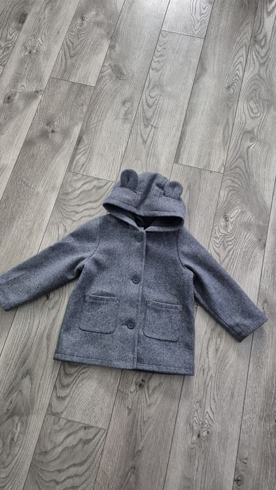 Płaszcz chłopięcy z uszami sinsay 92 szary popielaty przejściowy