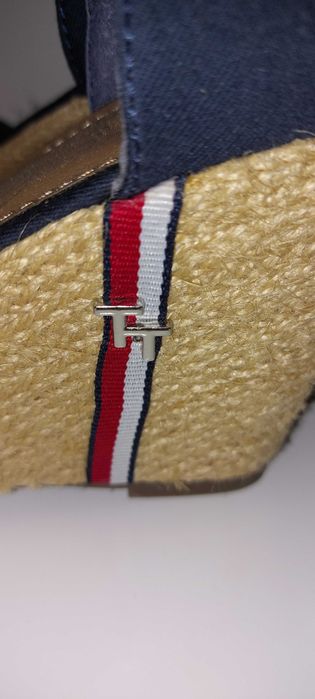 Sandały na koturnie espadryle granat Tommy Hilfiger 39 | NOWE