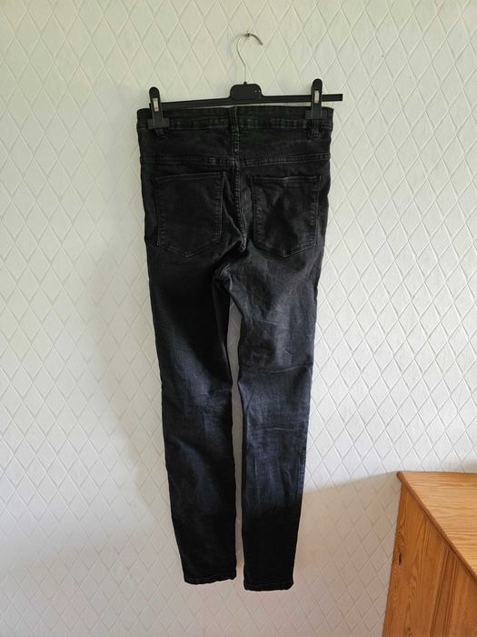 Czarne jeansy House skinny high waist rurki denim M 38 basic
