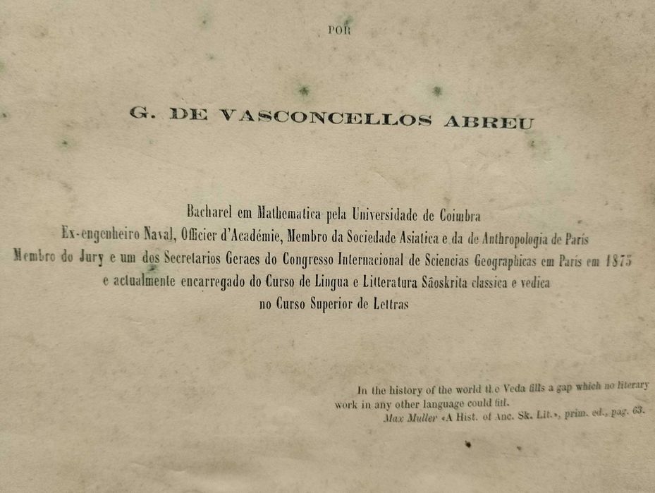 Investigações sobre o Caracter da Civilização Árya-Hindu 1878
