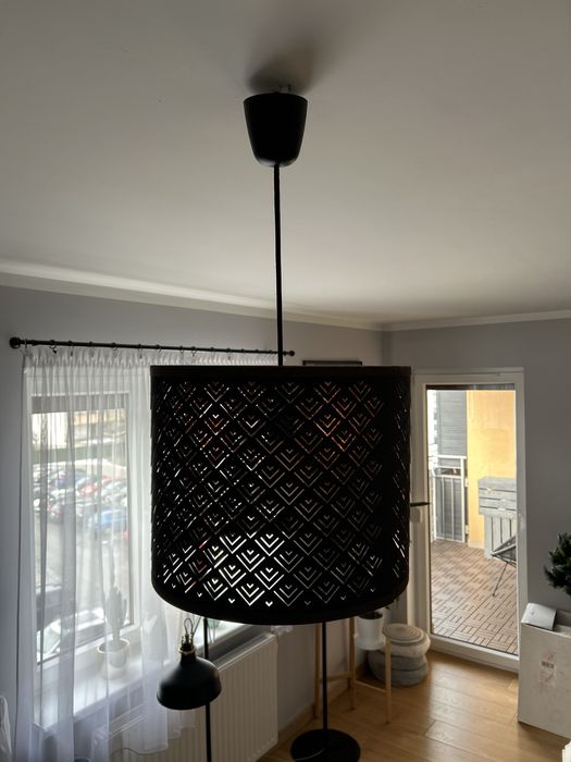 Lampa wisząca czarna ażurowa Ikea Nymo