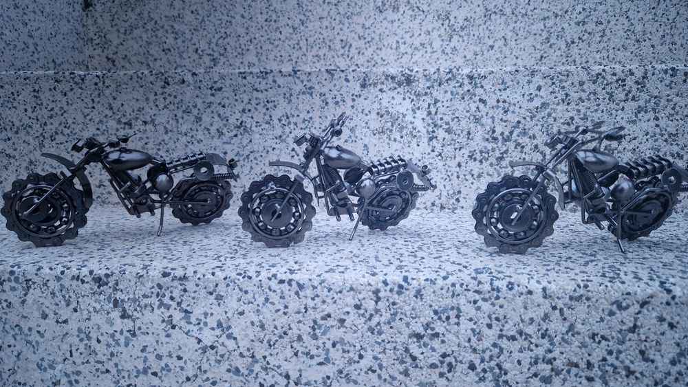 3 Motos em Metal - Artesanato