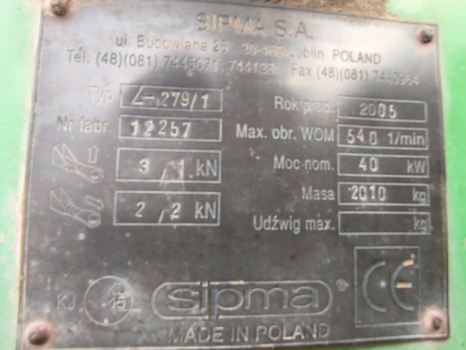Prasa belująca SIPMA Z-279/1 2005 r. | Garażowana | Gotowa do pracy