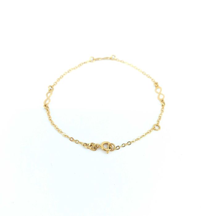 Śliczna Złota Bransoletka NIESKOŃCZONOŚĆ 1,18G 18CM