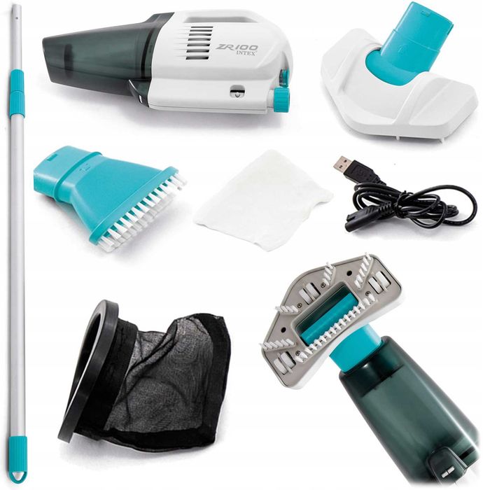 Nowy odkurzacz basenowy Intex – 50 min pracy, 2 końcówki, USB