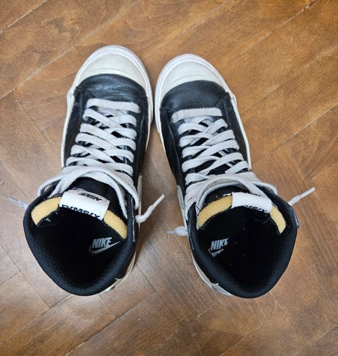 Nike Blazer Mid '77 infiniti black leather shoes vintage rare